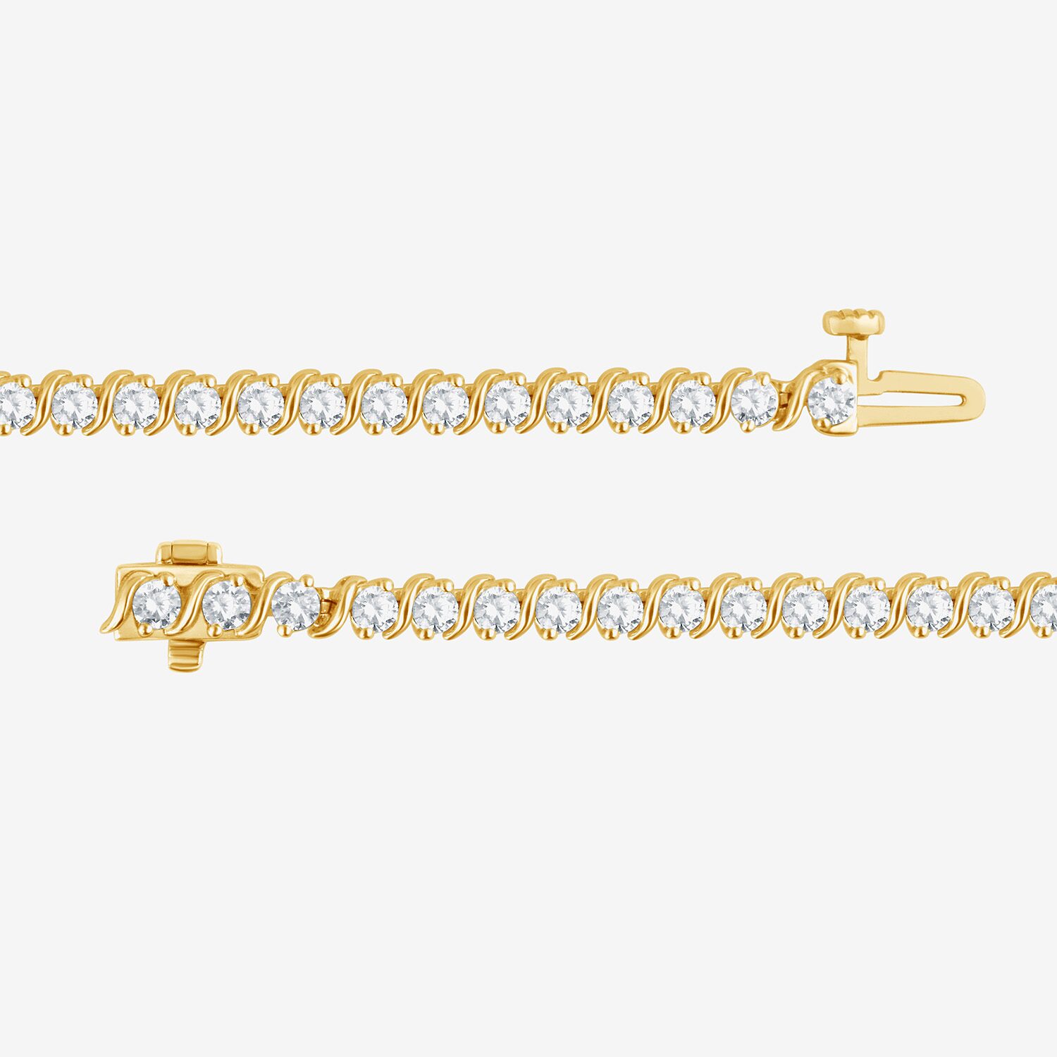 (G / Si1-Si2) Womens 3 CT. T.W. Lab Grown White Diamond Sterling Silver 7.25 Inch Tennis Bracelet