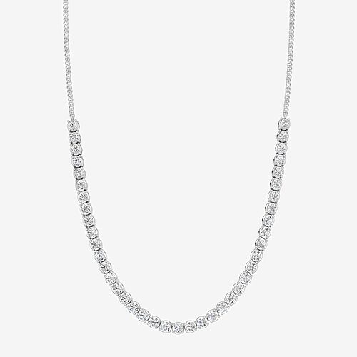 Fine Jewelry (g / Si1-si2) Womens Sterling Silver 16 Inch Cable Chain Necklace In White