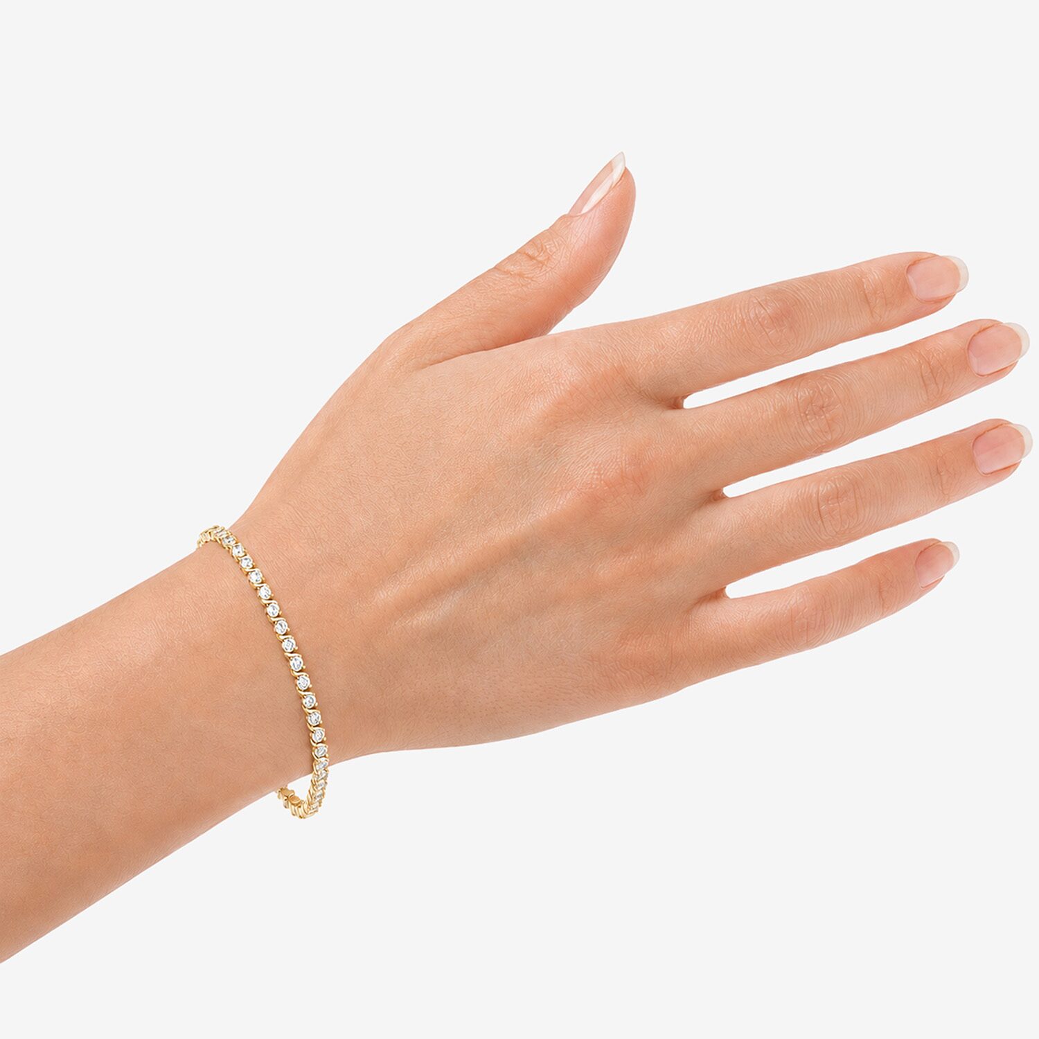 (G / Si1-Si2) Womens 3 CT. T.W. Lab Grown White Diamond Sterling Silver 7.25 Inch Tennis Bracelet