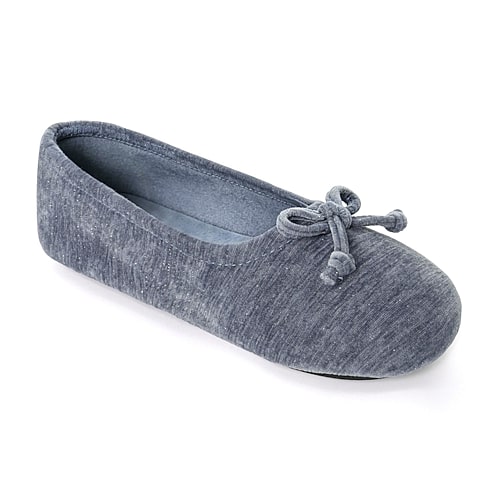 Isotoner Chenille Womens Ballerina Slippers In Blue