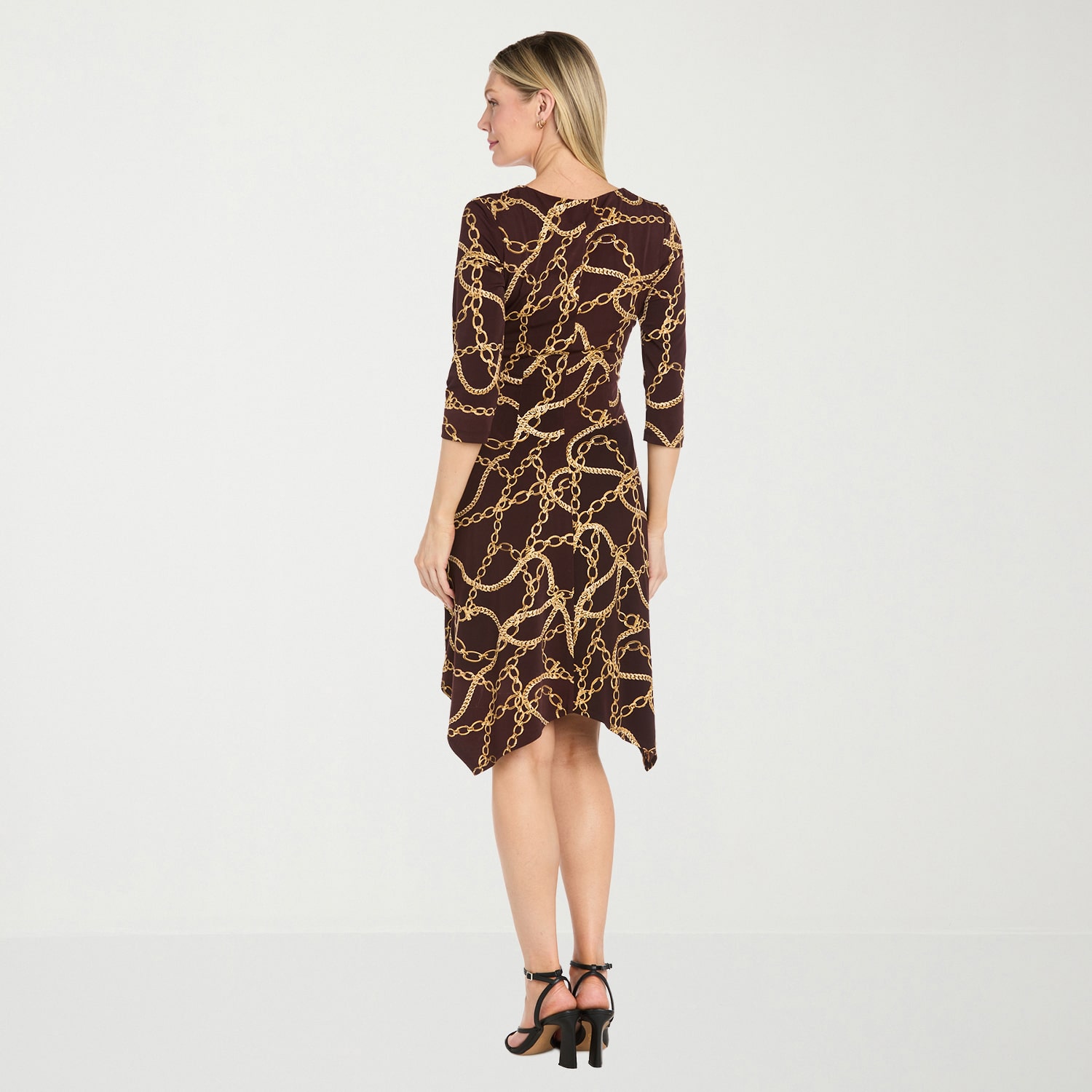 Sophia Cristina Womens 3/4 Sleeve Wrap Dress
