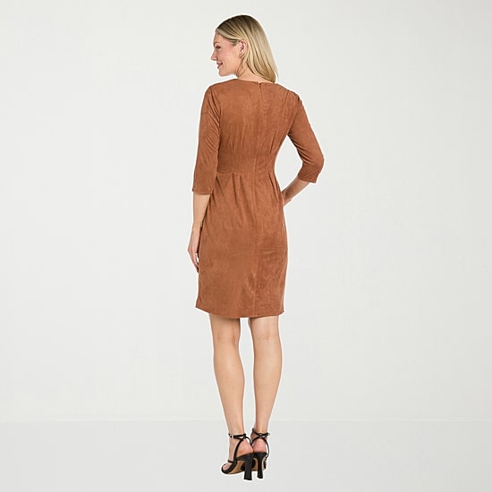 Sophia Cristina Womens 3/4 Sleeve Wrap Dress