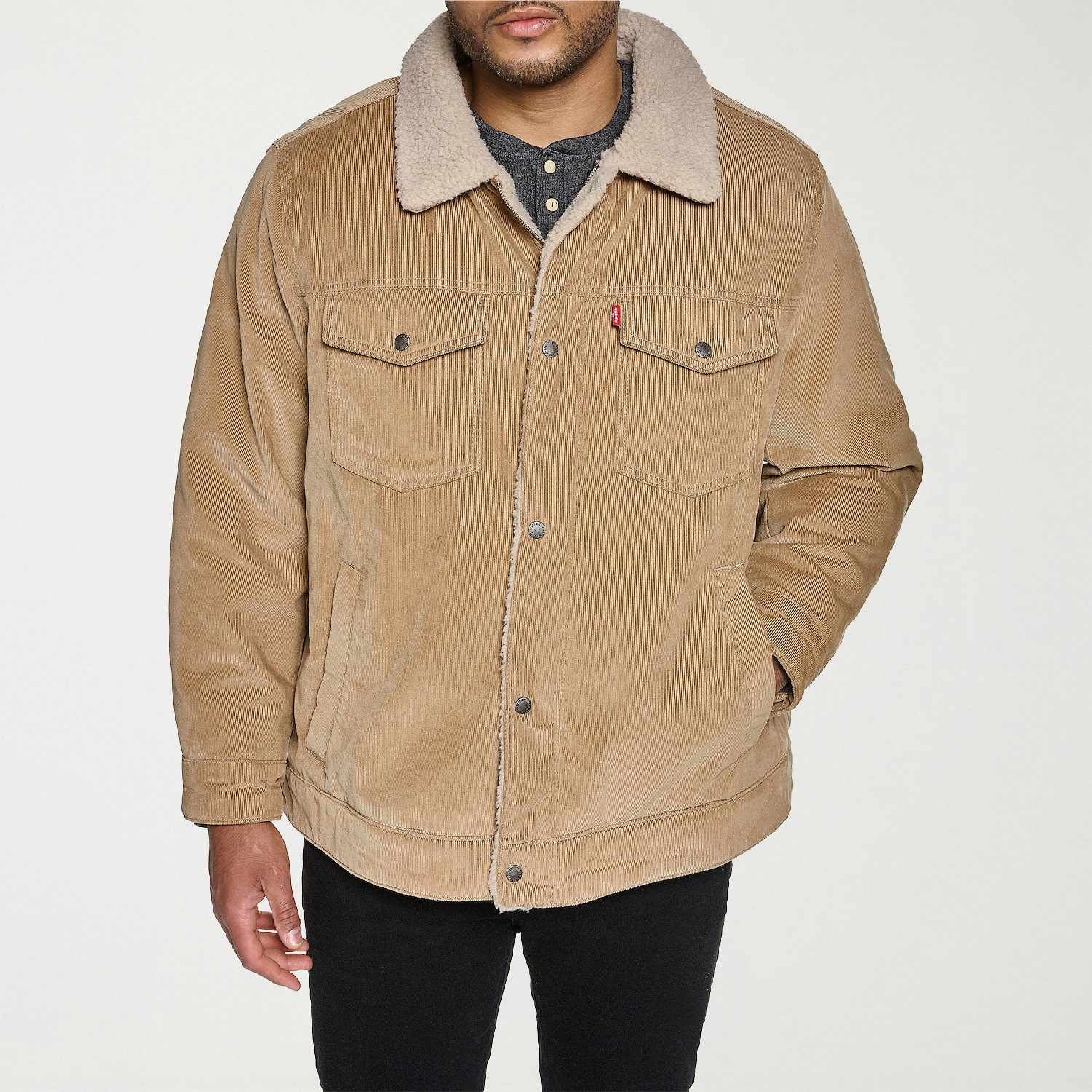 Levi's® Mens Sherpa Lined Midweight Big and Tall Trucker Jacket
