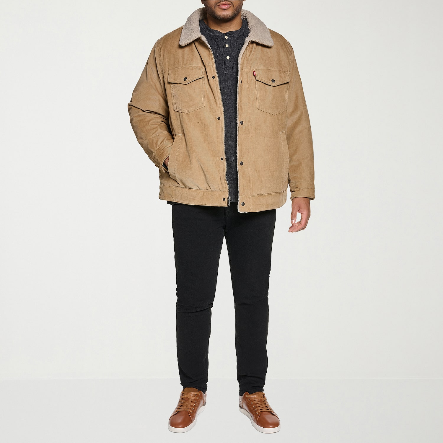 Levi's® Mens Sherpa Lined Midweight Big and Tall Trucker Jacket