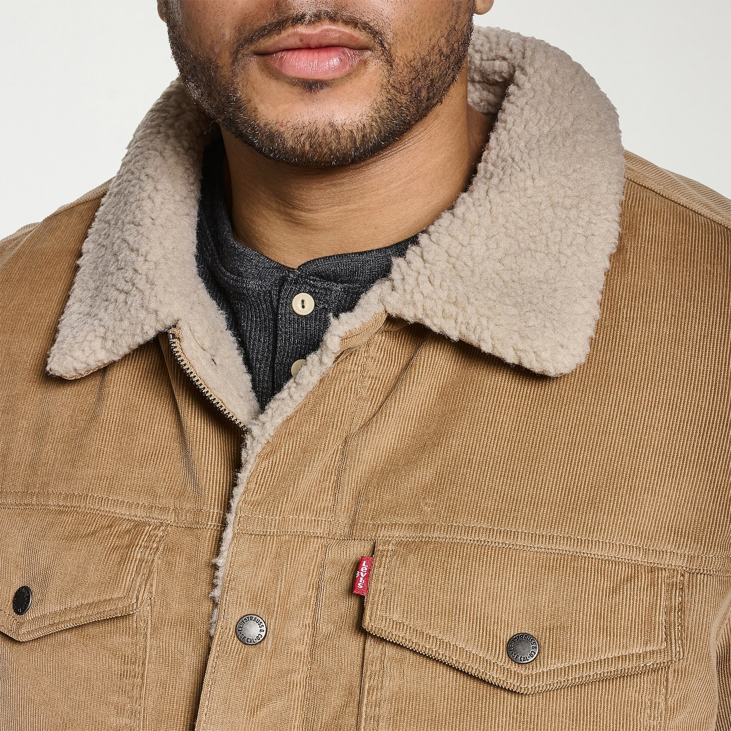 Levi's® Mens Sherpa Lined Midweight Big and Tall Trucker Jacket