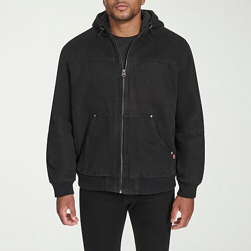 Levi's Mens Sherpa Lined Midweight Big and Tall Bomber Jacket, 2x-large, Black