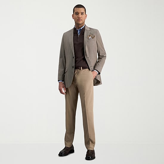 Haggar Premium No Iron Khaki Mens Comfort Waistband Slim Fit Flat Front Pant