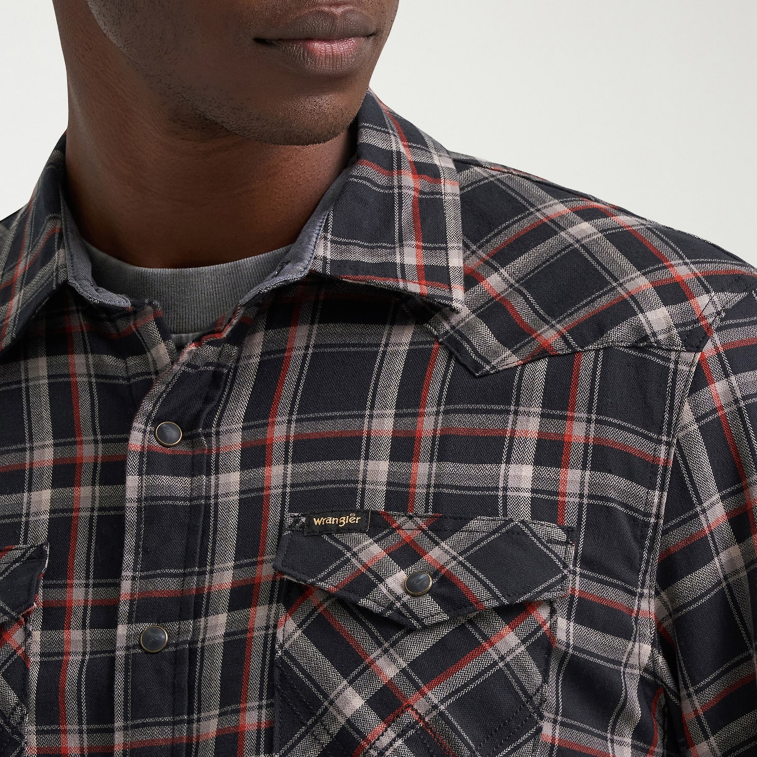 Wrangler Broken Twill Mens Long Sleeve Regular Fit Stretch Fabric Button-Down Shirt