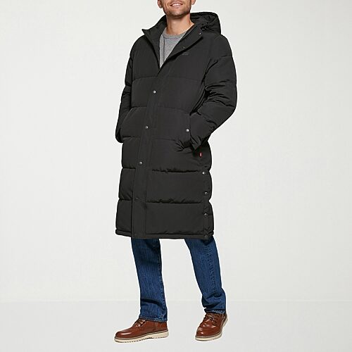 Levi 's Mens Hooded Weather Resistant Heavyweight Puffer Parka In Black