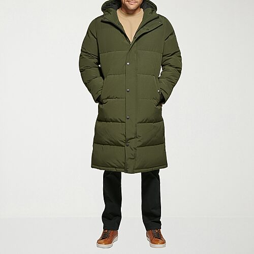 Levi 's Mens Hooded Weather Resistant Heavyweight Puffer Parka In Green