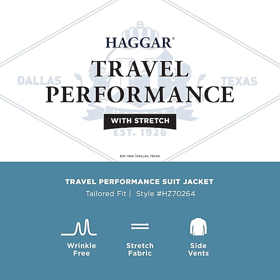 Haggar Travel Performance Tailored Mens Stretch Fabric Modern Fit Suit Jacket