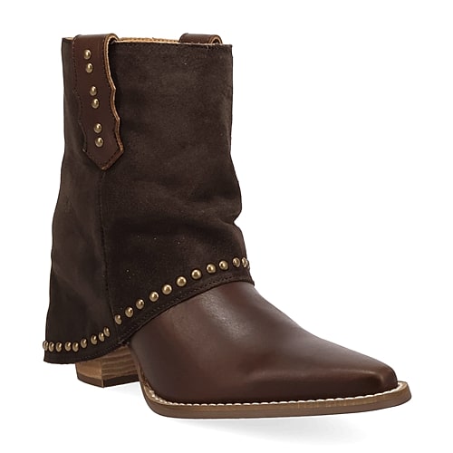 Dingo Womens Off The Cuff Block Heel Cowboy Boots In Brown