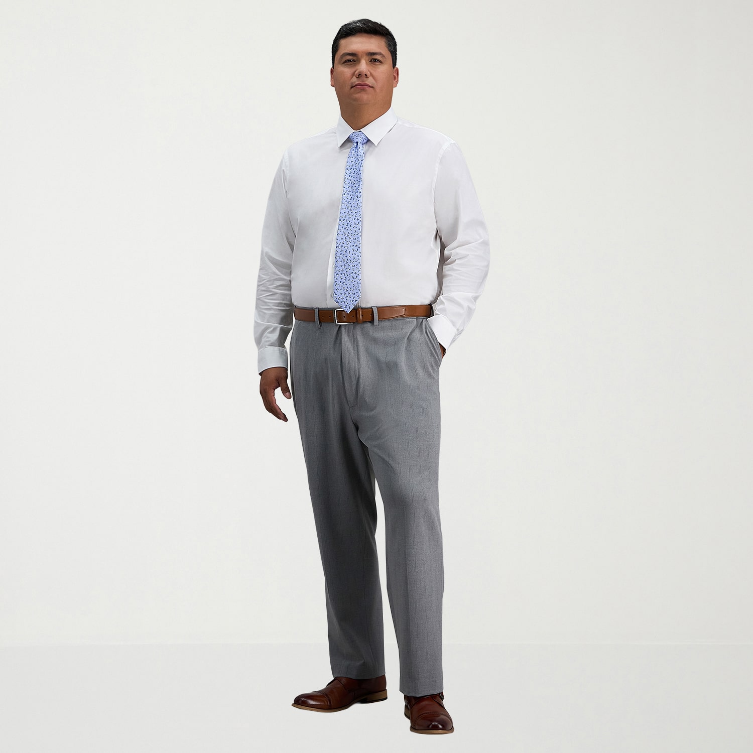 Haggar JMH Premium Stretch Mens Classic Fit Big and Tall Flat Front Pant