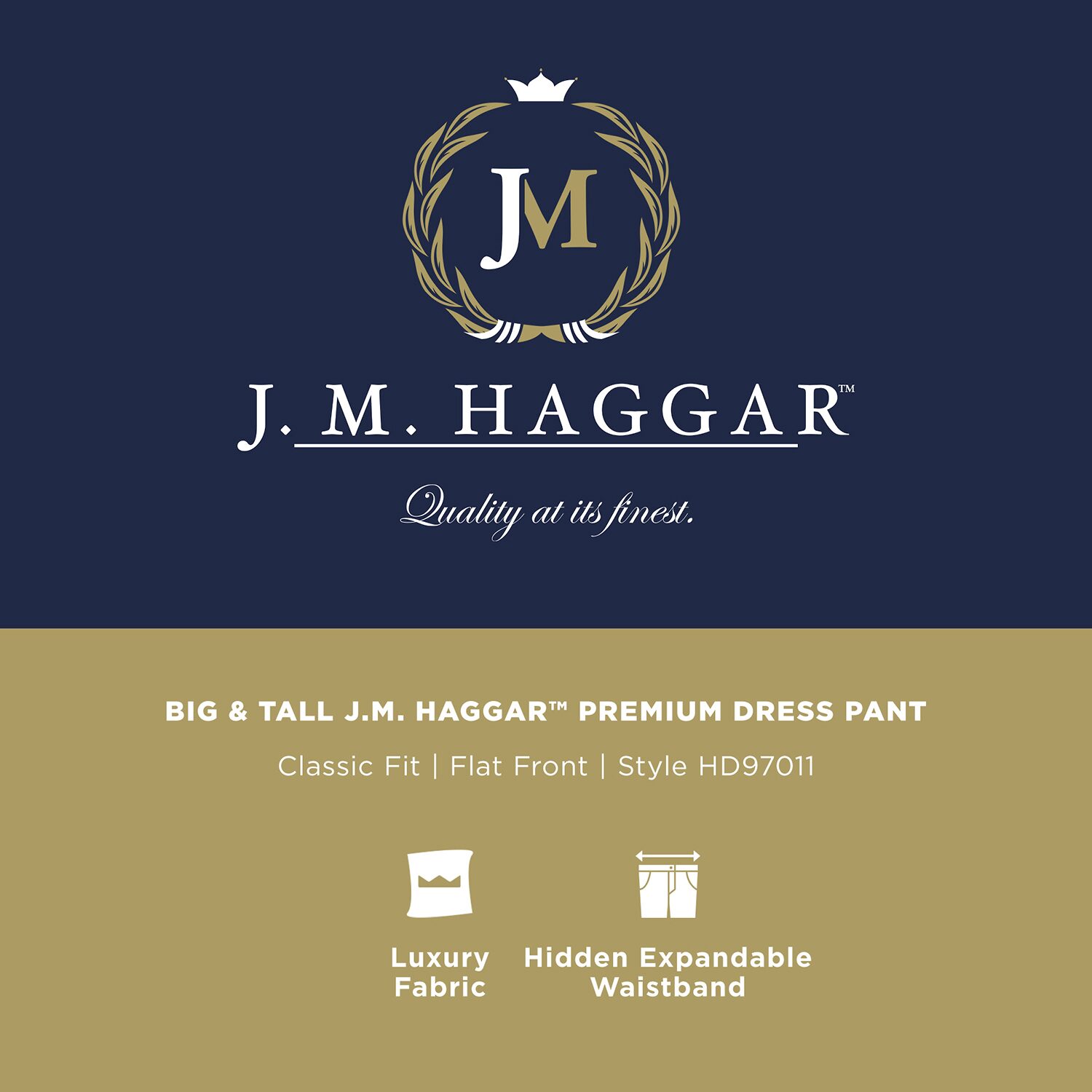 Haggar JMH Premium Stretch Mens Classic Fit Big and Tall Flat Front Pant
