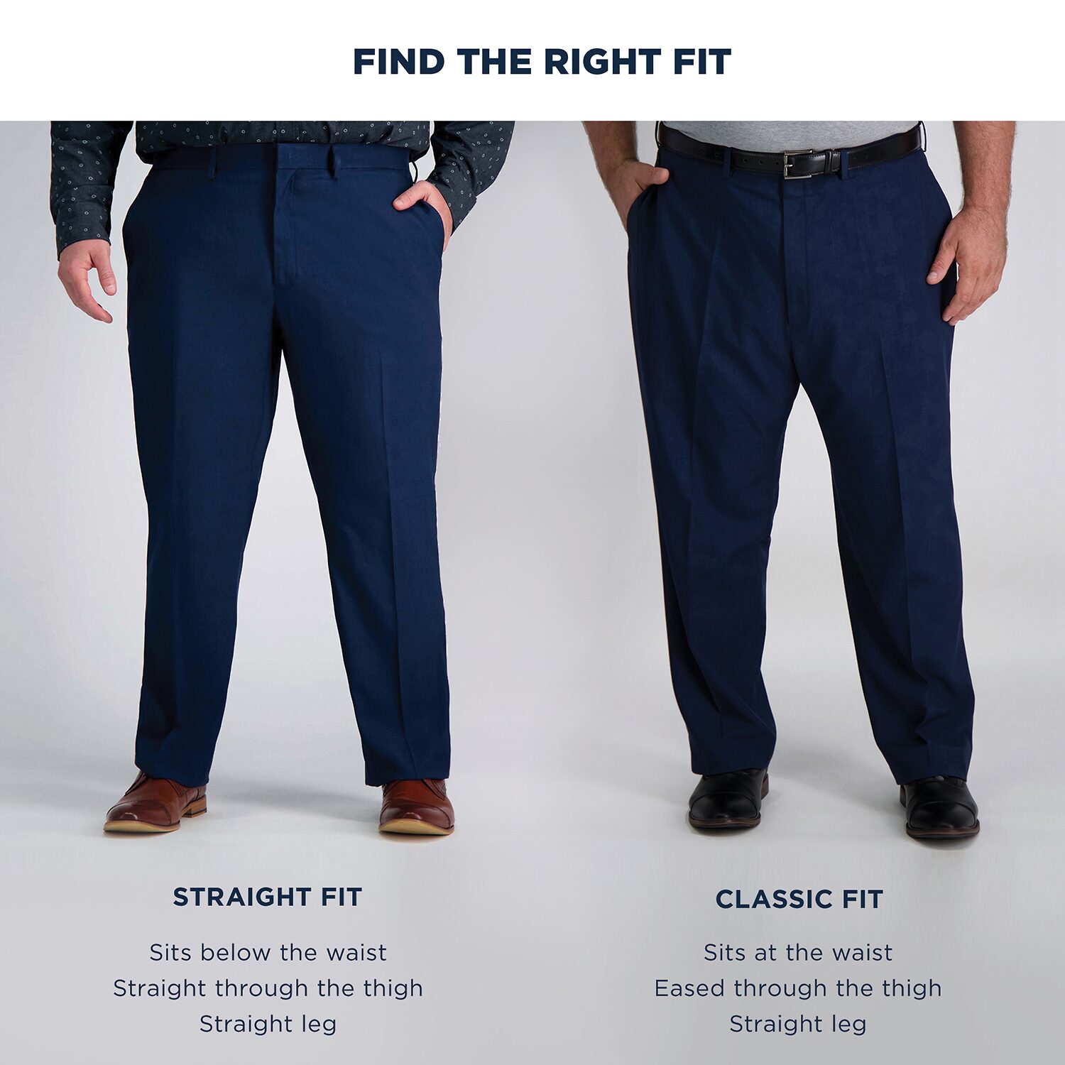Haggar JMH Premium Stretch Mens Classic Fit Big and Tall Flat Front Pant