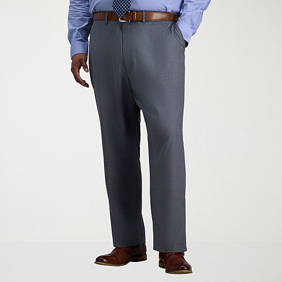 Haggar JMH Premium Stretch Mens Classic Fit Big and Tall Flat Front Pant