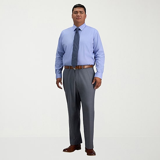 Haggar JMH Premium Stretch Mens Classic Fit Big and Tall Flat Front Pant