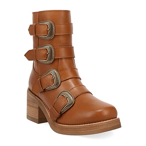 Dingo Womens Topanga Block Heel Cowboy Boots In Brown