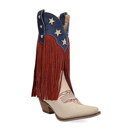 Mia Girl Womens Americana Stacked Heel Cowboy Boots, Color: Red