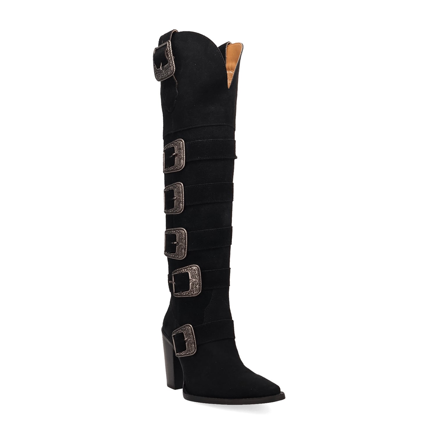 Dingo Womens Bucked Off Block Heel Cowboy Boots
