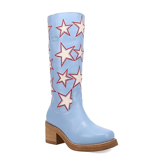 Dingo Womens American Dream Stacked Heel Cowboy Boots