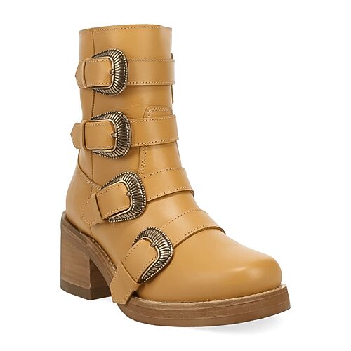 Dingo Womens Topanga Block Heel Cowboy Boots In Yellow
