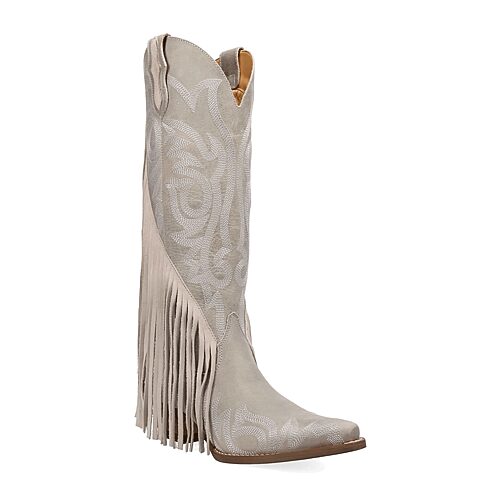 Dingo Womens Walk West Block Heel Cowboy Boots In White