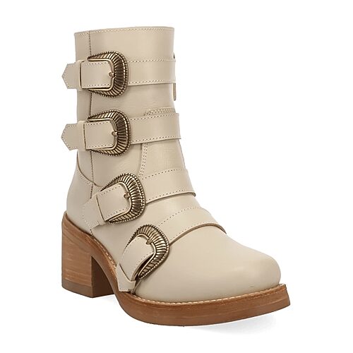 Dingo Womens Topanga Block Heel Cowboy Boots In White