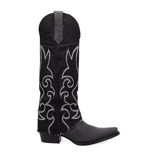 Dingo Womens Blue Jean Baby Stacked Heel Cowboy Boots