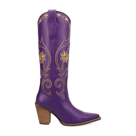 Dingo Womens Miss Daisy Stacked Heel Cowboy Boots
