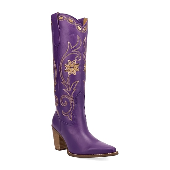 Dingo Womens Miss Daisy Stacked Heel Cowboy Boots