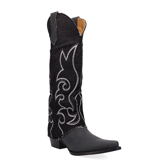 Dingo Womens Blue Jean Baby Stacked Heel Cowboy Boots