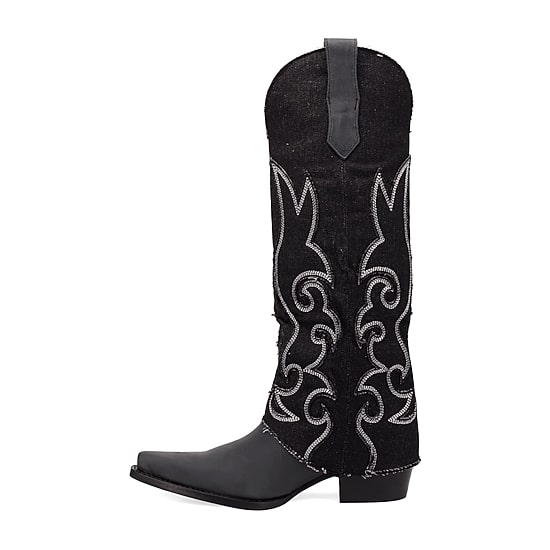 Dingo Womens Blue Jean Baby Stacked Heel Cowboy Boots