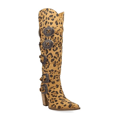 Dingo Womens Spurwest Block Heel Cowboy Boots In Brown