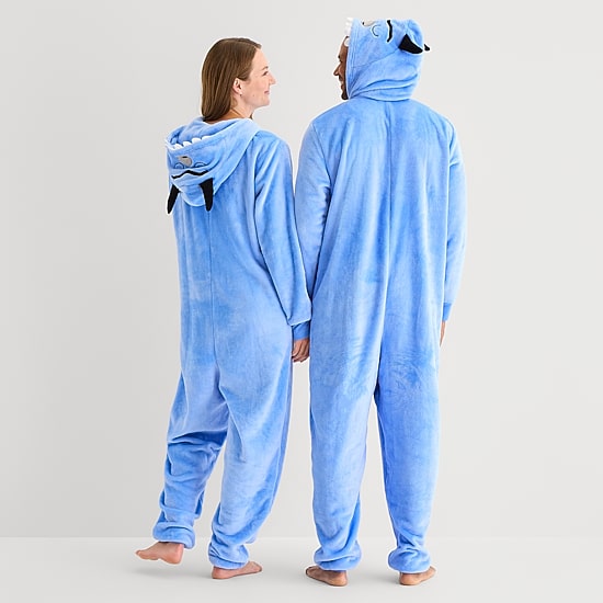 North Pole Trading Co. Fleece Long Sleeve Hooded One Piece Pajama