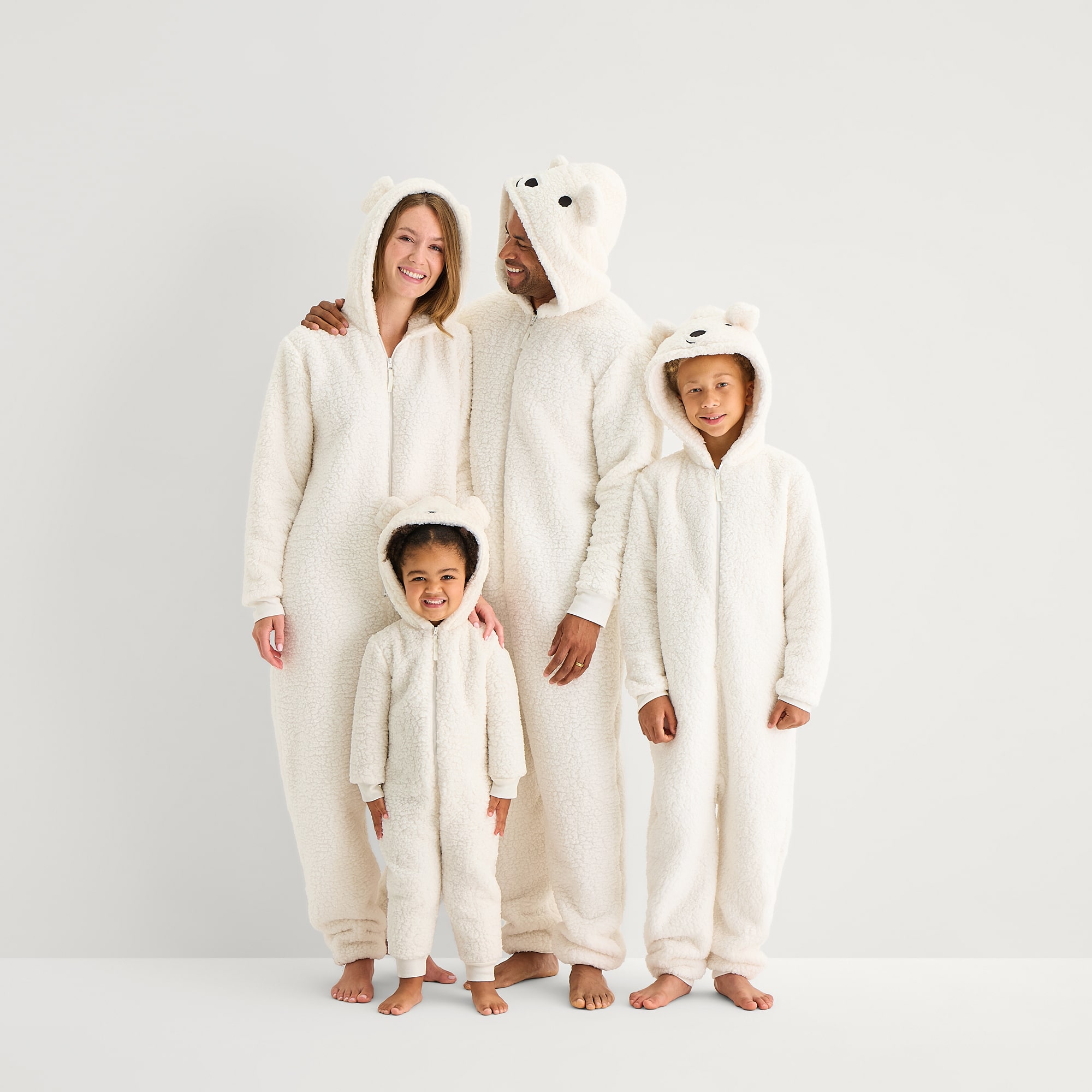 North Pole Trading Co. Sherpa Long Sleeve Hooded Matching Family One Piece Pajama