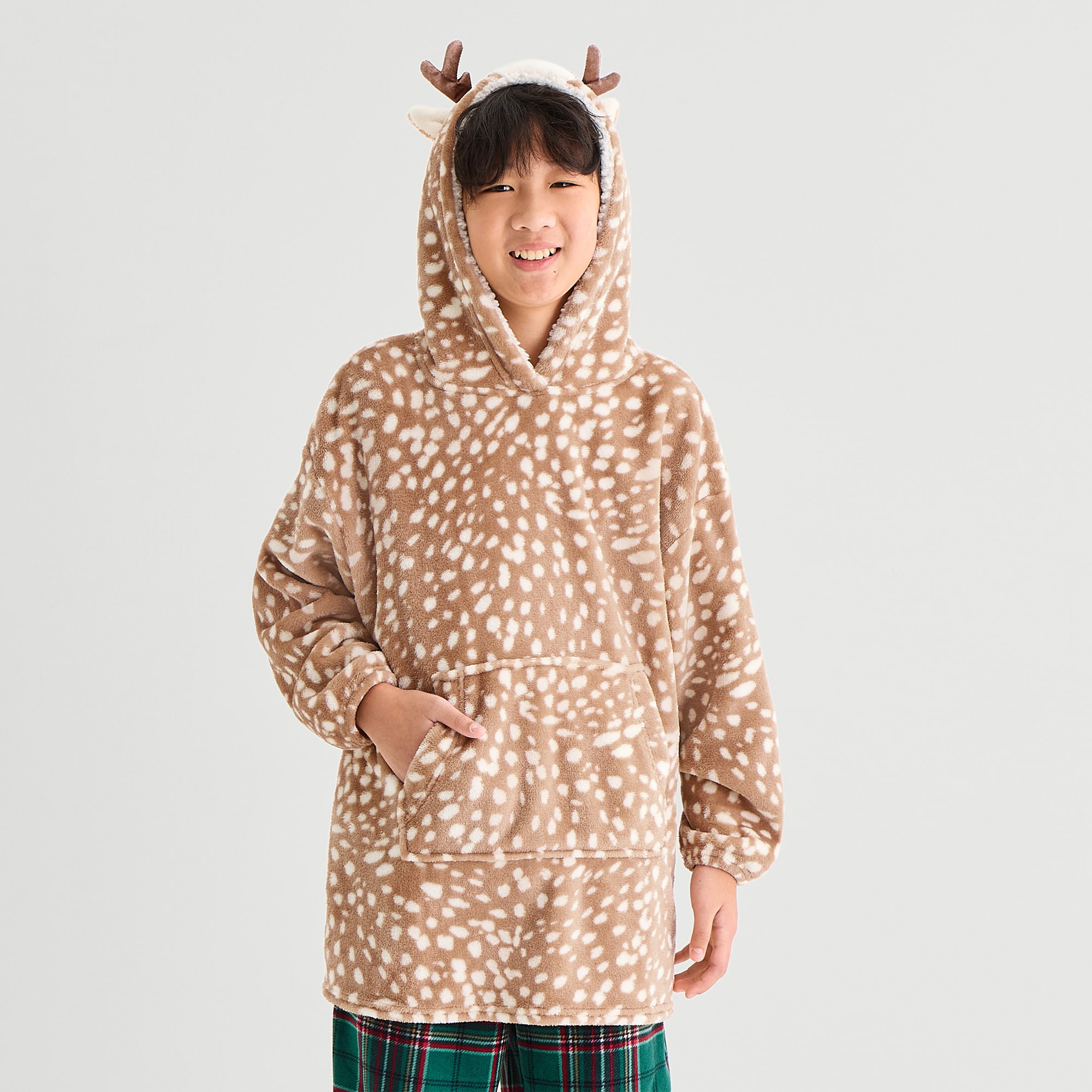 North Pole Trading Co. Little & Big Kid Unisex Long Sleeve Hooded Matching Family Nightgown