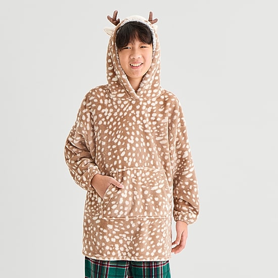 North Pole Trading Co. Little & Big Kid Unisex Long Sleeve Hooded Matching Family Nightgown