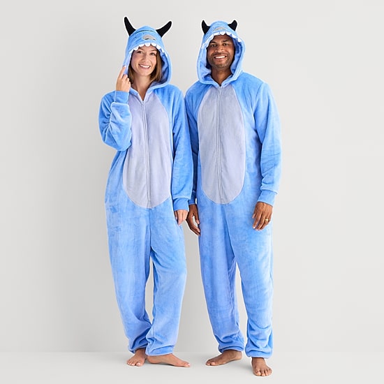 North Pole Trading Co. Fleece Long Sleeve Hooded One Piece Pajama