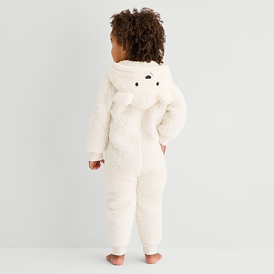 North Pole Trading Co. Sherpa Long Sleeve Hooded One Piece Pajama