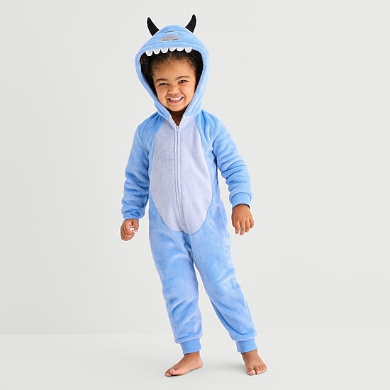 North Pole Trading Co. Fleece Long Sleeve Hooded One Piece Pajama