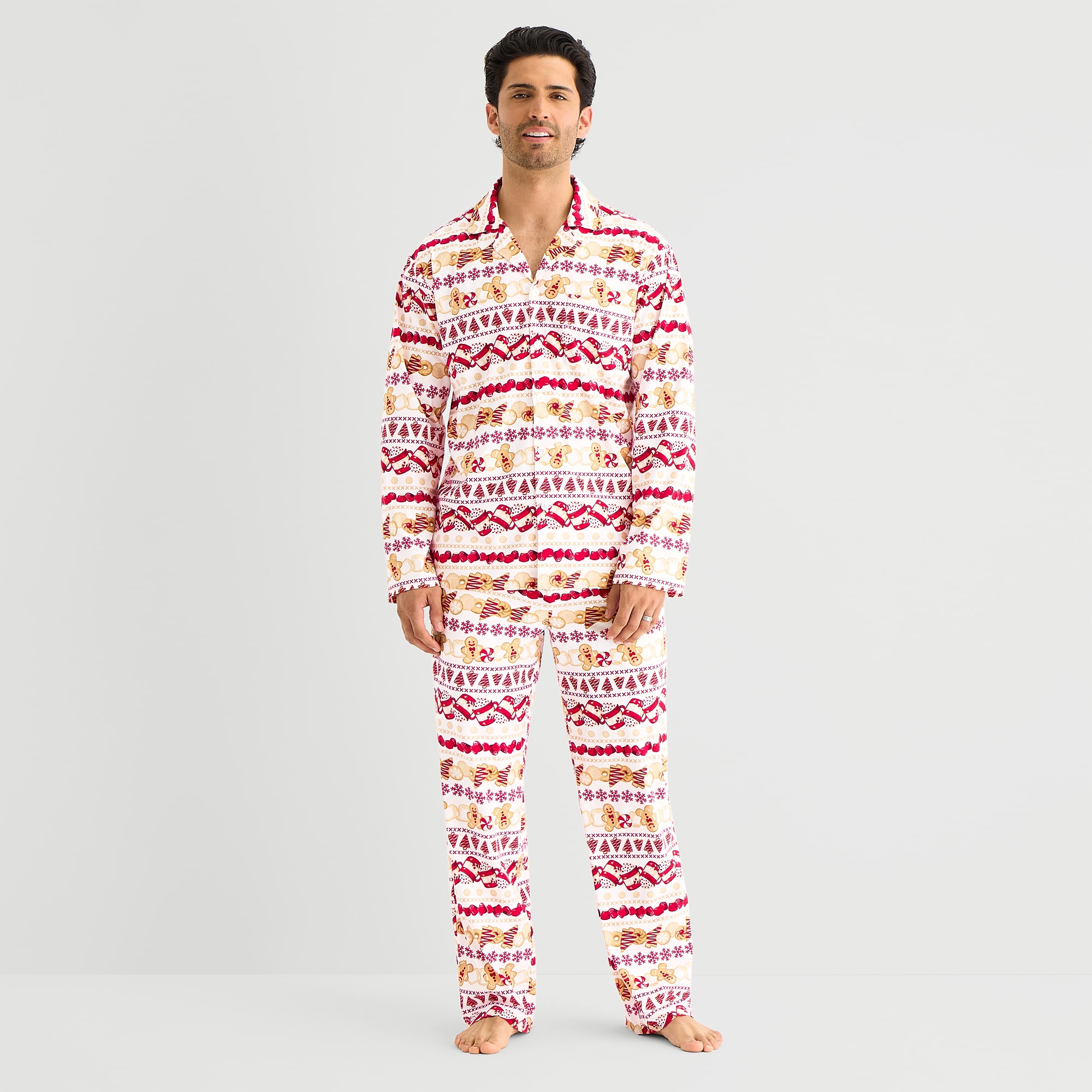North Pole Trading Co. Mens Fleece Long Sleeve 2-pc. Pajama Set