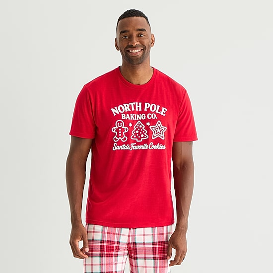 North Pole Trading Co. Unisex Adult Crew Neck Short Sleeve Matching Family Pajama Top