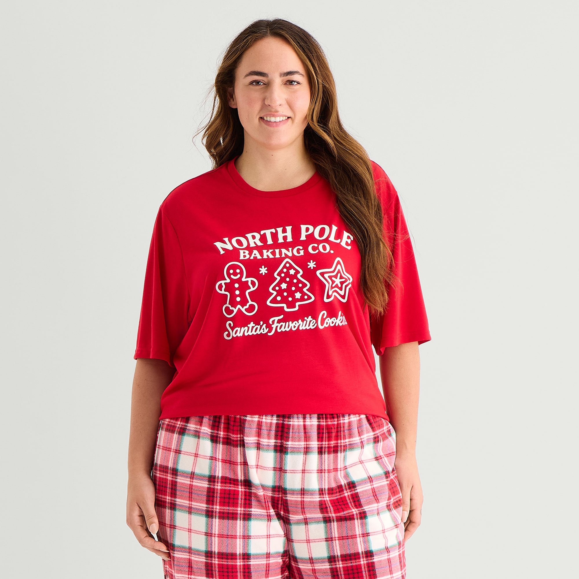 North Pole Trading Co. Unisex Adult Crew Neck Short Sleeve Matching Family Plus Pajama Top