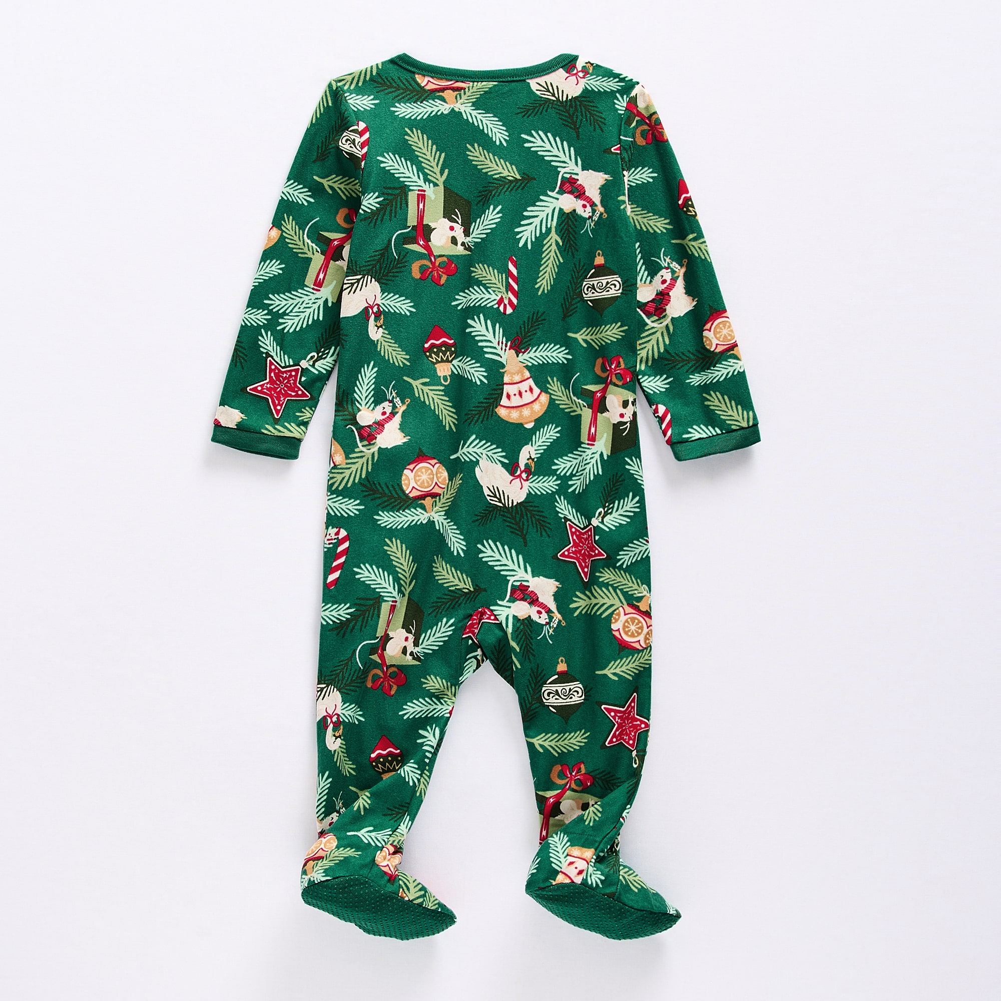 North Pole Trading Co. Baby Unisex Footed Fleece Long Sleeve Crew Neck Matching Family Pajamas