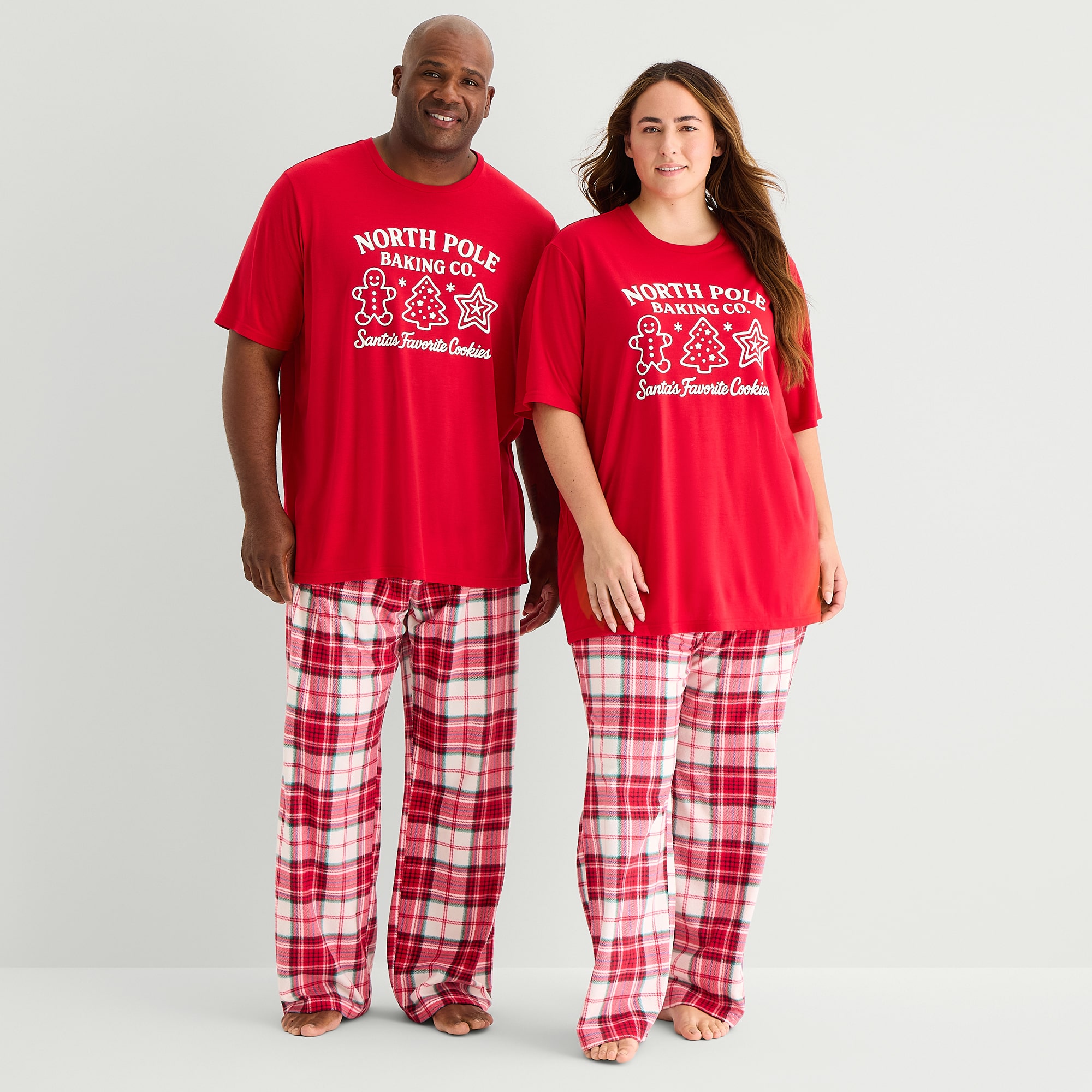 North Pole Trading Co. Unisex Adult Crew Neck Short Sleeve Matching Family Plus Pajama Top