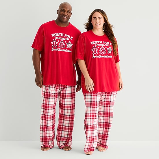 North Pole Trading Co. Unisex Adult Crew Neck Short Sleeve Matching Family Plus Pajama Top