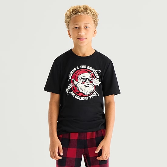 North Pole Trading Co. Little & Big Kid Crew Neck Short Sleeve Matching Family Pajama Top