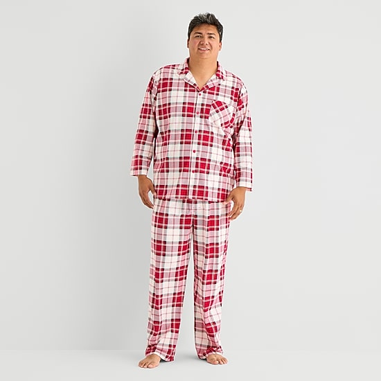North Pole Trading Co. Mens Fleece Long Sleeve 2-pc. Big and Tall Pajama Set