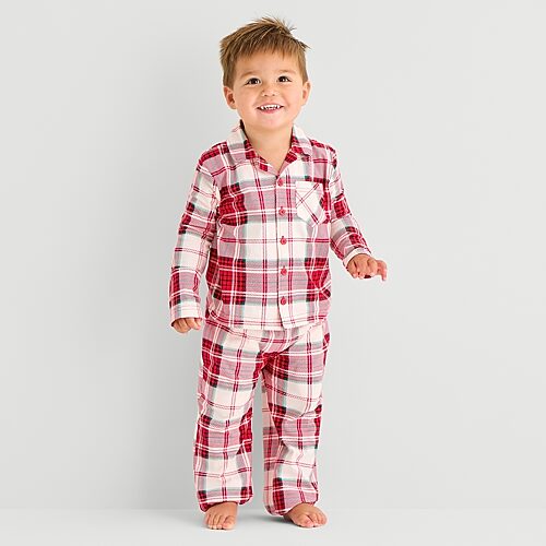 North Pole Trading Co Babies' . Toddler Unisex Fleece Long Sleeve 2-pc. Matching Family Pajama Set In Red